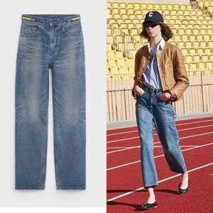 NEW CELINE MARGARET JEANS IN UNION WASH GOURMETTE CHAINS HIGH WAIST SIZE 26